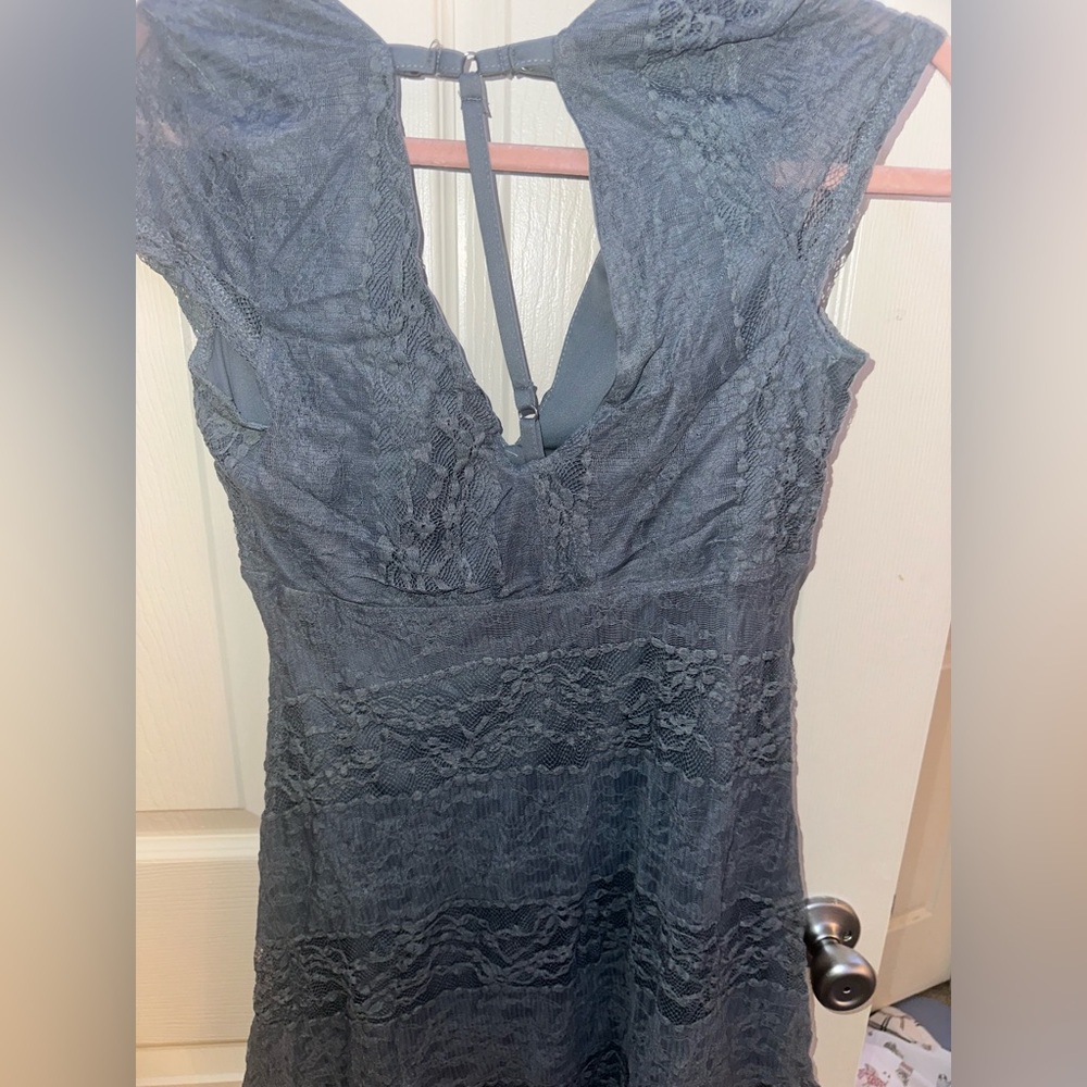 Charlotte Russe Lace Dress in Slate Blue - Picture 5 of 5